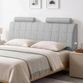 Queen Headboard with 2 Headrests, Memory Foam Upholstered Headboard