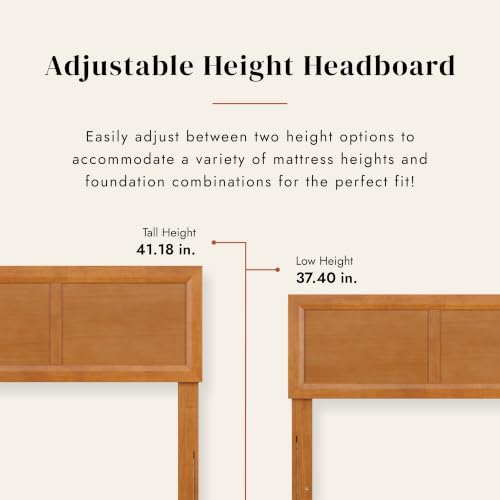 AFI, Sophia Adjustable Modern Twin Wood Headboard, Light Toffee