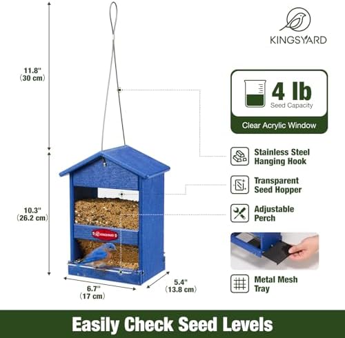Kingsyard Wild Bird Feeder for Outdoors, Hanging Bird Feeders