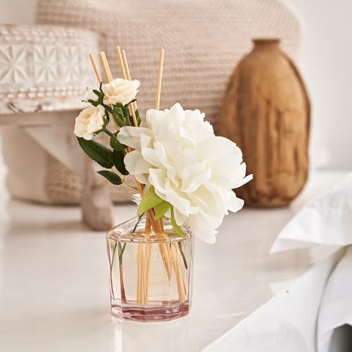 COCORRÍNA Reed Diffuser - Peony Garden 8.5oz Flower Reed Diffuser Set with 8 Sticks, Home Fragrance Reed Diffuser for Home Bedroom Office Bathroom Shelf Decor (Master Collection)