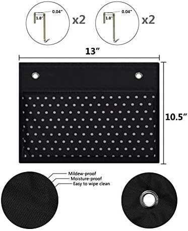 4 Pocket White Dots Wall Mount/Over Door File Hanging Storage Organizer - Office Supplies, School, Classroom, Office or Home Use