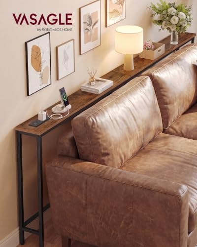 VASAGLE 78.8" Console Table, Narrow Behind Couch Table with Outlet