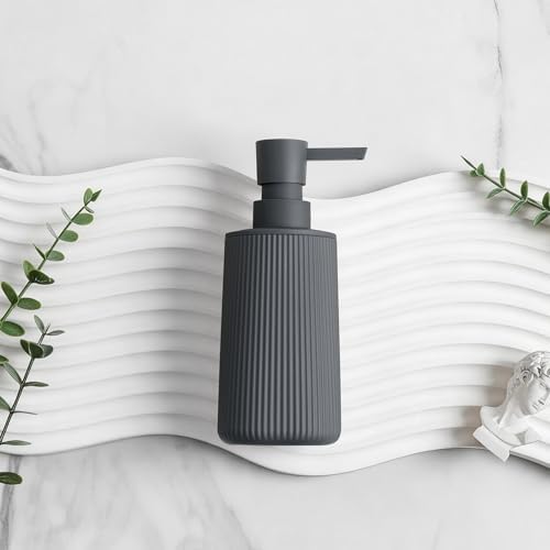 YAUKPH Small Soap Dispenser for Bathroom and Kitchen Matte Dark Gray