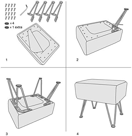 Cow Rectangle Faux Fur Ottoman 19"x13"x17" Soft Fuzzy Entryway Bench Seat Sturdy Accent Coffee Table for Living Room Make Up Vanity Shoe Stool with Golden Legs for Bedroom Closet Foot Rest