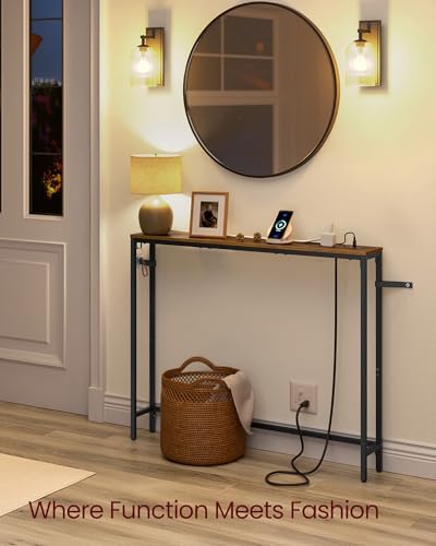 VASAGLE 39.4" Console Table, Narrow Behind Couch Table with Outlet