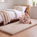 1.3" Thick Baby Play Mat for Floor,28x72 Bedside Rugs, Non-Slip, Beige