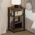 Furinno JUST 3-Tier Toolless Night Stand, Open Shelf, Amber Pine