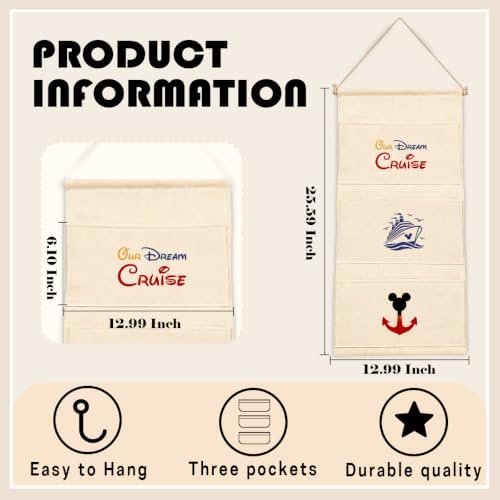 Practical Cruise 3-Pocket Hanging Wall Organizer, Cute Door Pocket Storage