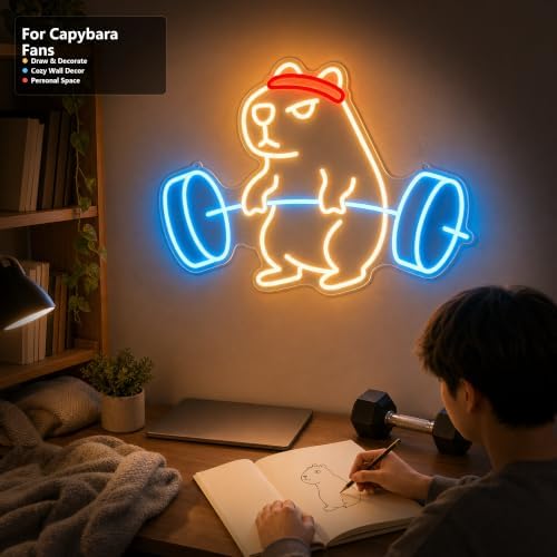 Capybara Neon Sign, LED Wall Light for Room
