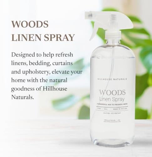 Hillhouse Naturals - Linen Spray - Made in the USA - Woods Scent - 1 L