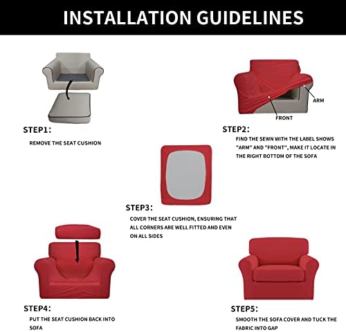 Easy-Going 2 Pieces Stretch Sofa Slipcover for Armchair Washable