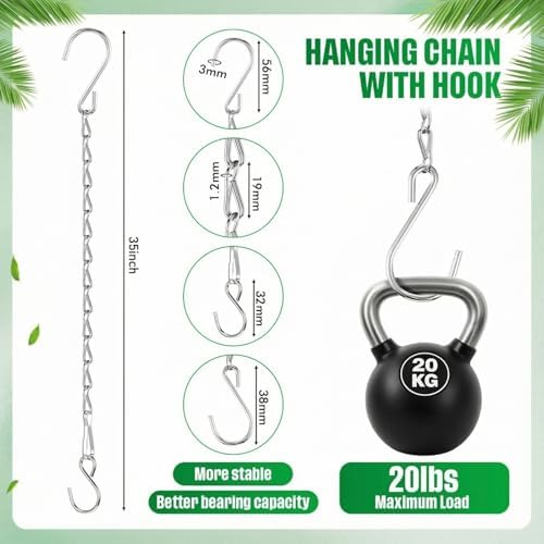 Outus 4 Pack Hanging Chain for Bird Feeders, 35 Inch, Silver