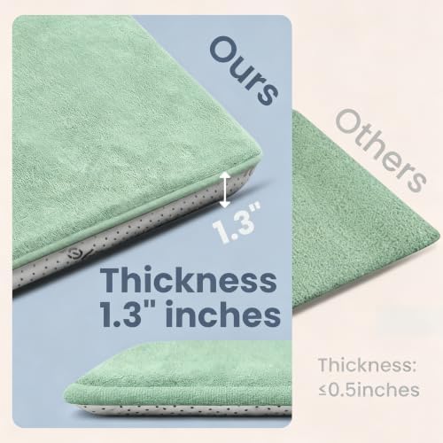 Huloo Sleep Baby Play Mat for Floor,50"×65" Playpen Mat for Toddler,Infant,Kids,1.3" Thick Elasti Foam Non-Slip Nursery Rug,Water Repellent Soft Padded Floor Mats for Tummy Time,Crawling(Sage Green)