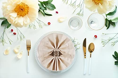 Ramanta Home Cloth Napkins Set of 12 20x20 Inches, Beige