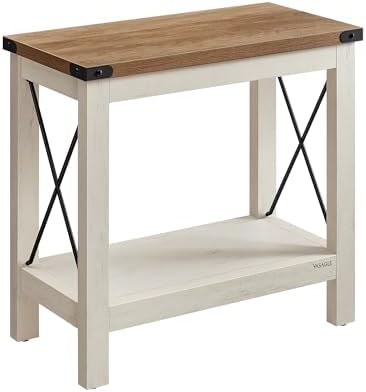 VASAGLE 2-Tier End Side Table, Small Accent Nightstand with Bottom Shelf