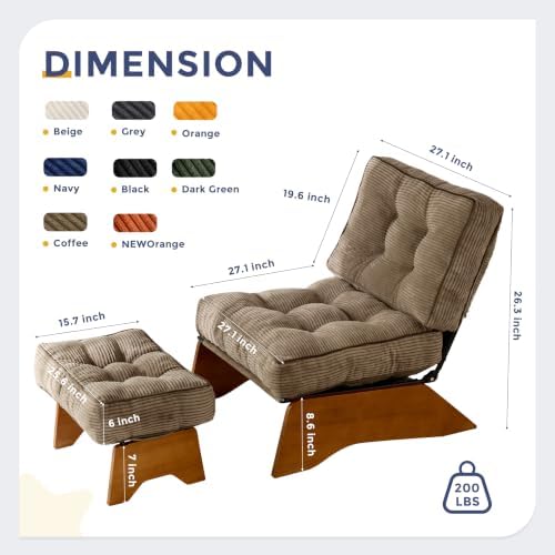 MAXYOYO Accent Chair with Ottoman, Lounge Chair with Adjustable Backrest
