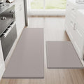 StepRite Kitchen Mats for Floor, 2-Piece Anti-Fatigue Kitchen Rugs, Khaki