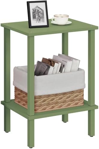 TUTOTAK End Table, Side Table, Nightstand, 2-Tier Storage Shelf