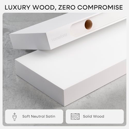 Homeforia 30 Inch Floating Shelves, High-End Solid Pine Wood, Set of 3