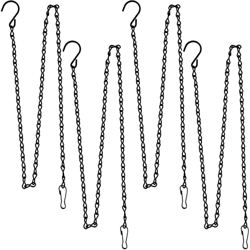 YINGFENG 4 Pack 35 Inches Hanging Chains Black, Garden Plant Hangers, for Bird Feeders, Billboards, Chalkboards, Planters, Lanterns, Wind Chimes and Decorative Ornaments