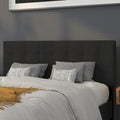 EMMA + OLIVER Black Queen Quilted Tufted Headboard