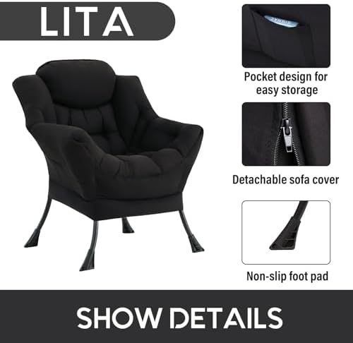 LITA Lazy Chair, Comfy Accent Reading Chair