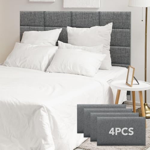 Linen Peel and Stick Headboard, Soundproof Anti-Collision Wall Panel