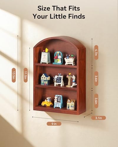 9"x13.5" Vintage Small Arched Trinket Display Shelf Shadow Box