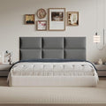 Modern Dark Gray Linen Fabric Headboard 24x12 Inch 9-Panel Set - Compatible with Queen/King/Full Beds, Adjustable Bed Frame Friendly