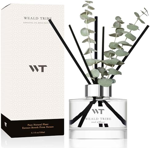 WEALD TRIBE Eucalyptus & Lavender Scent Reed Diffuser for Bathroom Decor