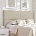 Upholstered Headboard Queen Size, Solid Wood Head Board with Sturdy Metal Legs, Linen Bed Headboard with Height Adjustable, Oatmeal
