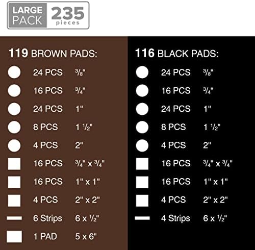 235 pcs Felt Furniture Pads Brown & Black X-Protector! for Hardwood Floors