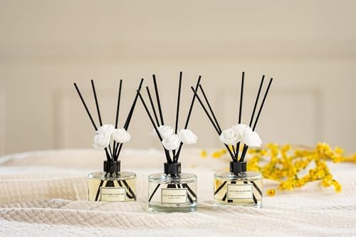 CULTURE & NATURE Reed Diffuser Set 6.7oz (200ml) Lime Basil Mandarin Scented Diffuser with Sticks Home Fragrance Reed Diffuser for Bathroom Shelf Decor