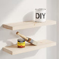Homeforia 20 Inch DIY Floating Shelves, High-End Solid Pine Wood, Set of 2