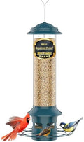 Metal Squirrel Proof Bird Feeders for Outdoors Hanging 4.0 LB Large Capacity,Easily Beat Squirrels,Easy to Clean and Fill,Waterproof,Attracting Finch,Cardinal,Chickadee and More
