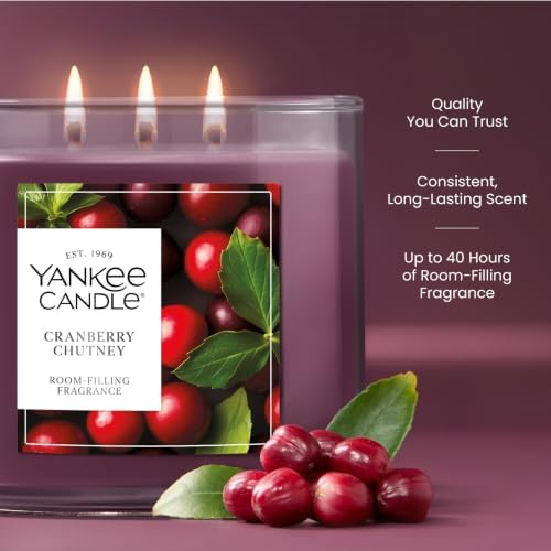Yankee Candle Cranberry Chutney Scented Candle, 14.5oz 3-Wick