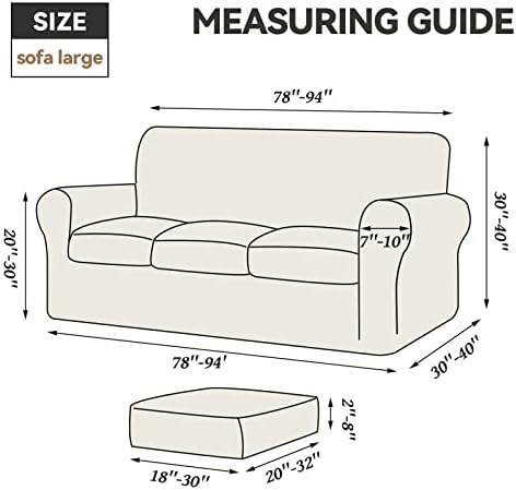 WEERRW 4 Pieces Couch Cover for Sofa Velvet Sofa Covers Washable, Burgundy