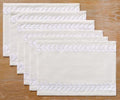 Wracra Embroidered Place Mats, White Rustic Placemats Set of 5