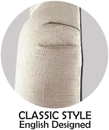 Rosevera Givanna Adjustable Height Headboard with Linen Upholstery and Button Tufting for Bedroom, Queen, Beige Linen