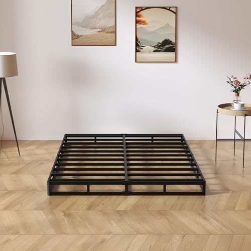 Full Size Box Springs - 5 Inch Low Profile Mattress Foundation No Noise Heavy Duty Metal Basics Bed Base with Clean Fabric Cover, Easy Assembly