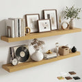 55 Inch Floating Shelves for Wall, 8"D Wood Storage Shelves, Oak Finish
