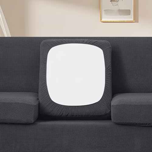 U-NICE HOME 3 Pieces Stretch Couch Cover Sofa Slipcover, Dark Grey