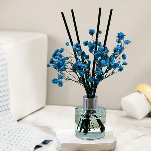 Freesia Reed Diffuser Set, 1.7 oz Scent Diffuser with Dried Flower