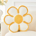 Kcvvcr Flower Pillow, Soft Flower Decorative Throw Pillow, Cute Daisy Flower Shaped Seating Floor Cushion Room Décor Plush Pillows for Sofa Couch Bed (13.7 Inch, Yellow)