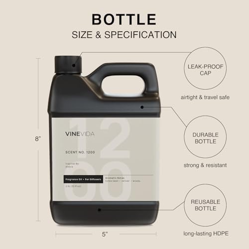 VINEVIDA [32 Fl Oz] Scent NO. 1200 Fragrance Oil for Cold Air Diffusers, Aromatic Notes of Aniseed, Incense, Balm, Patchouli & Cistus Essential Oils for Diffuser Oil Refill & Air Freshener Spray