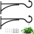 11 Inch 2 Pack Heavy-Duty Metal Plant Hanger Hooks, outdoor, Matte black