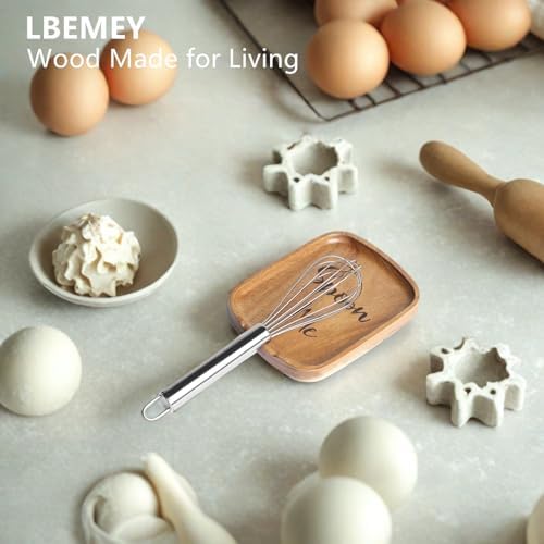 5.9 Inches Acacia Wood Spoon Rest For Stove Top - Smooth Rectangular Wooden Spoon Holder For Kitchen Counter with Non Slip Silicone Feet, Perfect Holder for Spoons, Brown, Labeled "Spoon"
