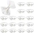 KPOSIYA Pearl Napkin Rings Set of 50 Silver Napkin Holder for Table Decor