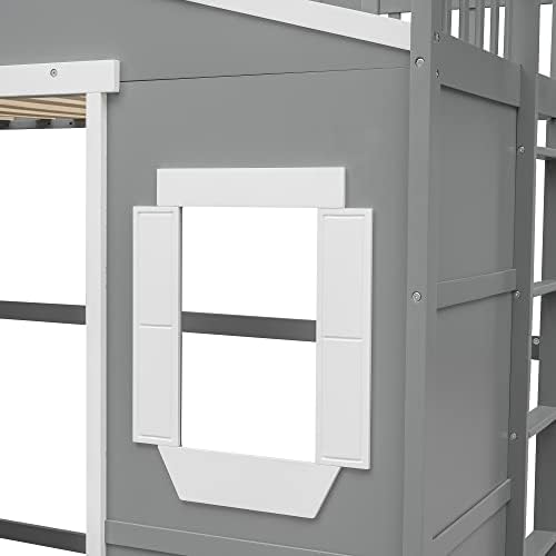 Bellemave Twin Loft Bed with Ladder, Solid Pine Wood Frame, 250LBS Capacity