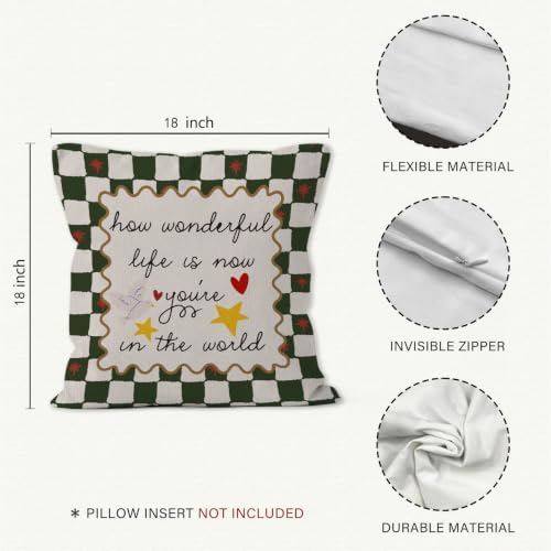 Inspirational Boy Girl Nursery Kids Room Throw Pillow Cover 18x18